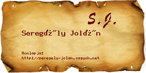Seregély Jolán névjegykártya