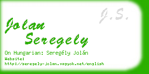jolan seregely business card