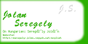 jolan seregely business card